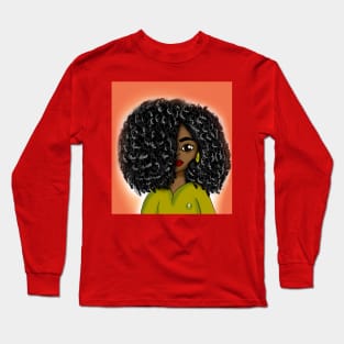 Cute black girl digital art Long Sleeve T-Shirt